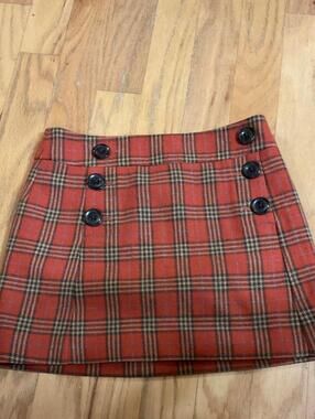 Extra Cute Vintage Y2K Gap Red Plaid Mini Skirt Size 0